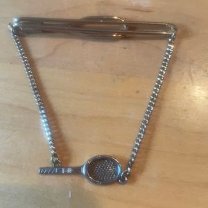 SWANK Tennis Racket Tie Clasp